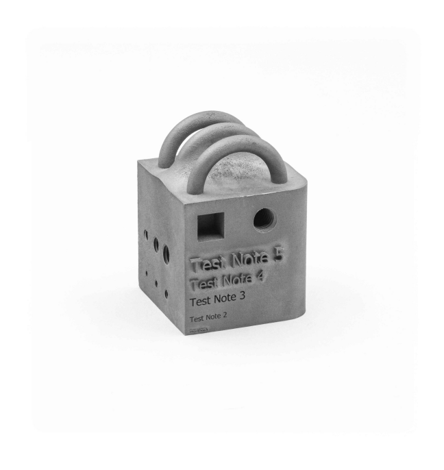 316L SLM 3D-Printed Multi-Feature Test Cube | Functional Validation Coupon with 3D-Marked Labels